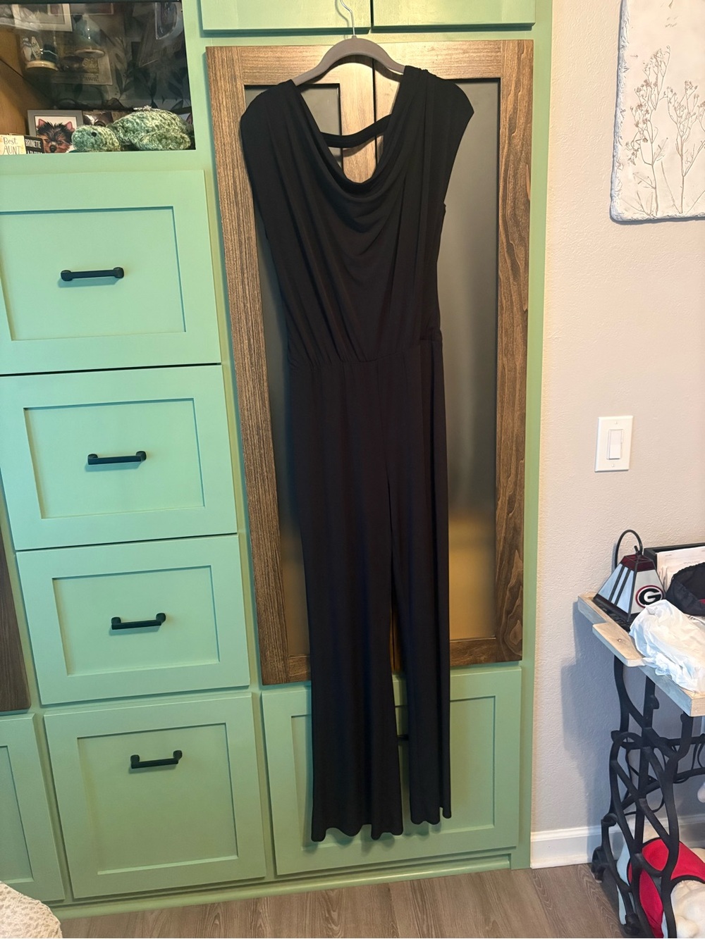 Laundry By Shelli Segal Black Cowl-Neck Jumpsuit